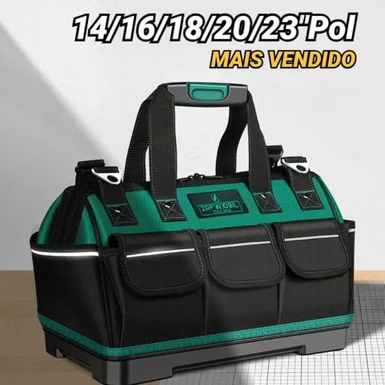 Caixa de Ferramentas Profissional 14/16/18/20/23 Polegadas - Bolsa de Armazenamento Multiuso para Ferramentas