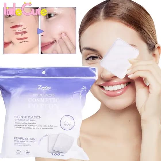 100 Unidades De Algodão Cosmético-De Limpeza De Maquiagem Com Padrão De Pérola Grande-Papel De Máscara Descartável-Ferra