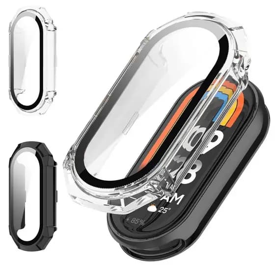 Capa Protetora Mi Band 10/9/8 PC com Película Controle de Toque Anti-Risco Acessórios de Filme de Tela