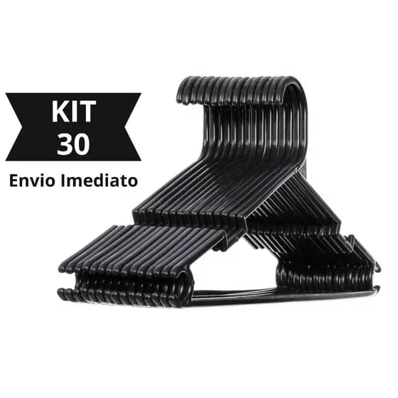 Kit 30 Cabide Adulto Resistente Redondo ENVIO IMEDIATO