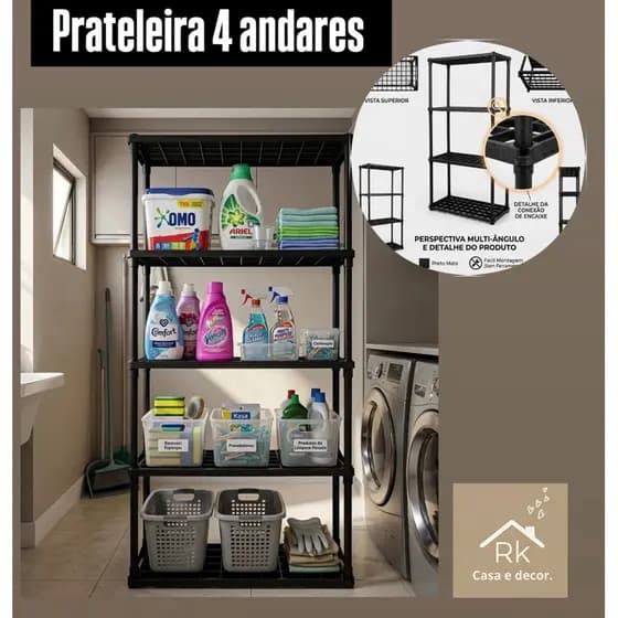 Estante modular Prateleira Multiuso 4 Andares - Envio Imediato