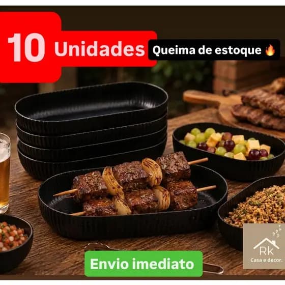 Kit Com 10 Petisqueiras Multiuso Festa Churrasco - Queima de Estoque - ENVIO IMEDIATO