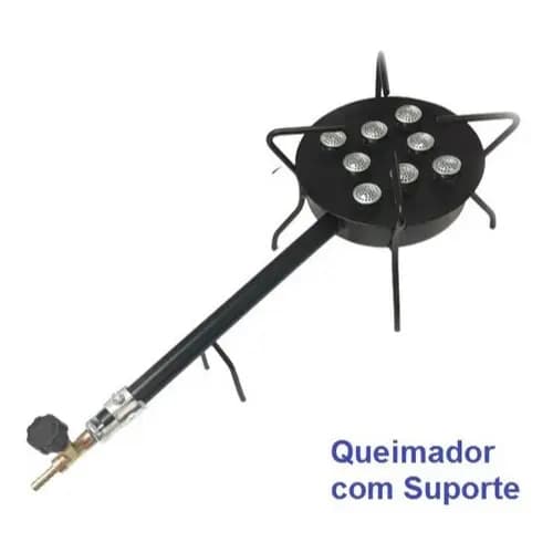 Queimador De Mesa Alta Pressão 8 Caulins C/Regulagem Camping