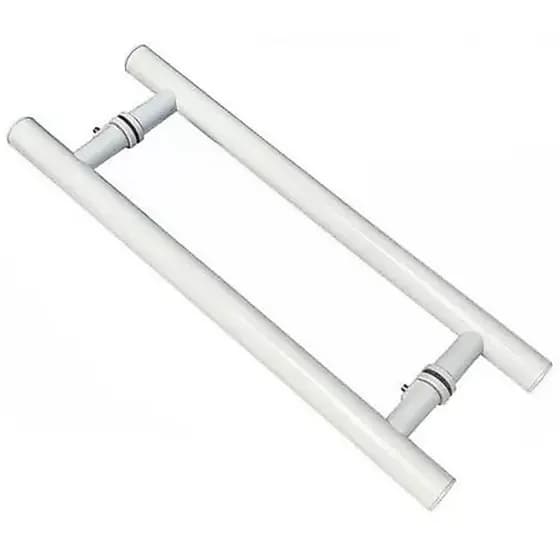 Puxador Tubular Para Portas de Madeira Vidro Alumínio Branco 40X30cm