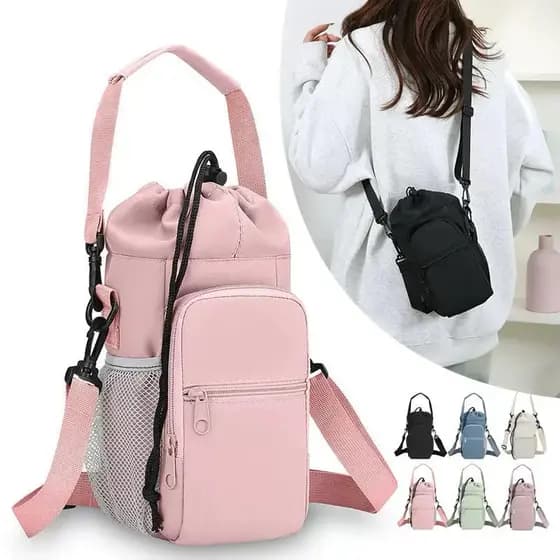 Bolsa porta-garrafas de água compatível com copo Stanley 40oz 1134ml para celular chaveiro com alça de ombro ajustável