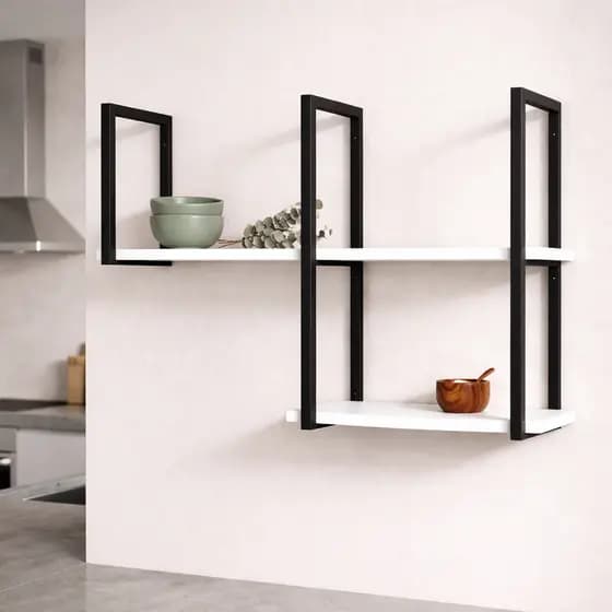 Prateleira Estilo Industrial Metalon Quarto Sala Banheiro Cozinha Preto