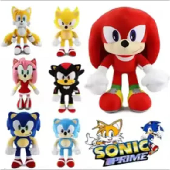 Brinquedo De Pelúcia Sonic Filme Game Sonic Tails Knucles Shadow Sonic Azul Claro Super Sonic Sonic.EXE