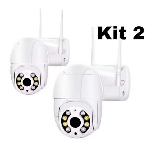 Kit 2 câmera segurança Wi-Fi smart IP ICSEE A8 Áudio infravermelho sem fio