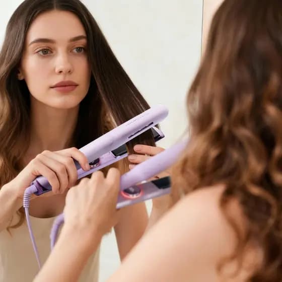 Lena Chapinha Profissional 2 Em 1 Alisador E Modelador H1201 Lilás 127/220v