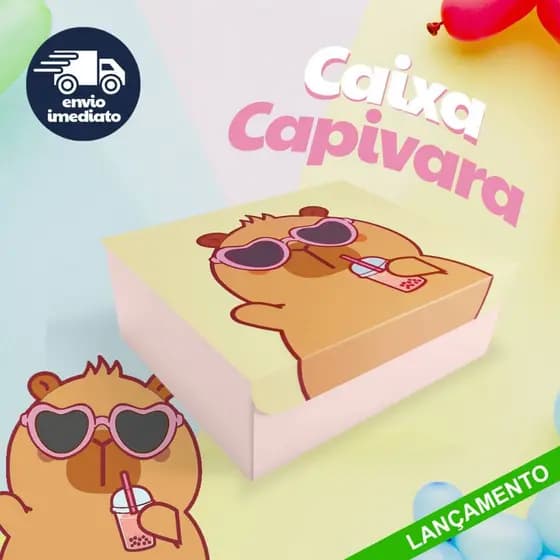 Caixa Capivara com Tampa – Caixa Multiuso para Porta Joias, Miudezas e Papelaria