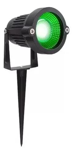 Luminária Espeto Jardim Cob Led 5w Ip65 Aaatop Bivolt Verde