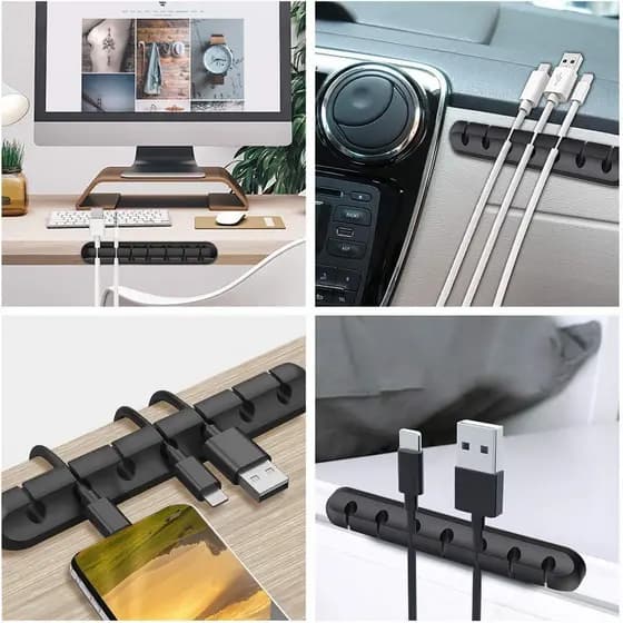 Cabo Organizador Silicone Gestão Tidy Organizador Enrollador De Cabo Usb Desktop Clips Cabo Suporte Para Mouse Fone De O