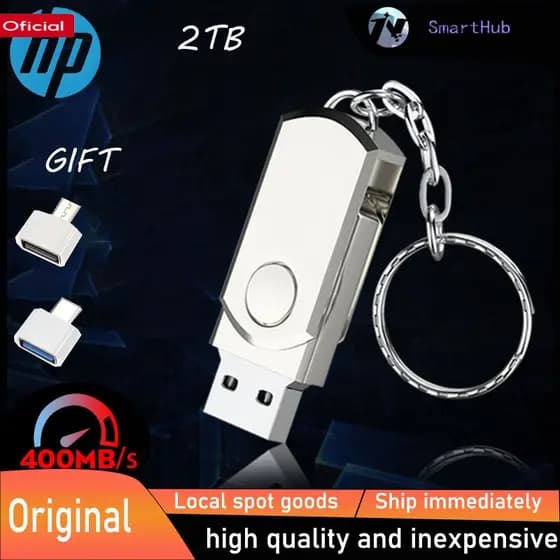 HP 2 Tb Girando 360 ° Pen Drive Metal Flash Para Armazenar Música , Arquivos De Vídeo , etc .