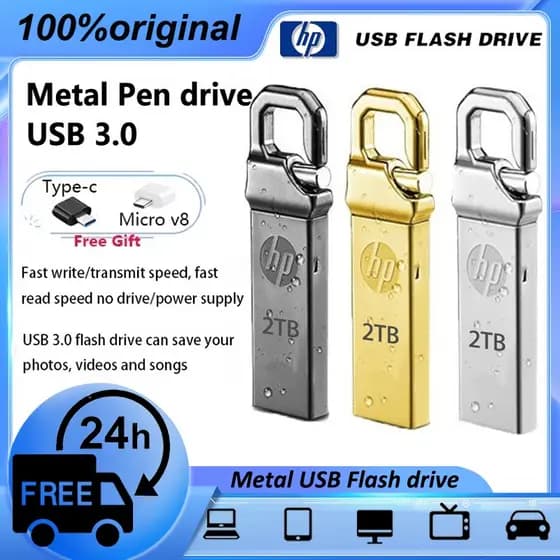 HP USB3.0 Pen Drive 2TB De Alta Velocidade à Prova D'água De Metal USB Flash Drive