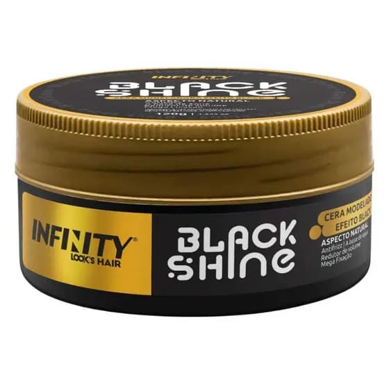 Cera Modeladora Shine Black 120g da Infinity Fixação Forte | Anti Frizz | Efeito Brilho