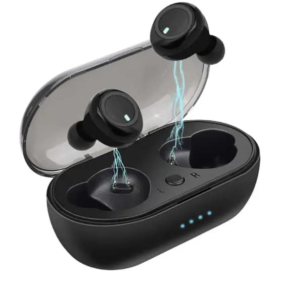Fone De Ouvido Bluetooth 5.3 Sem Fio Com Microfone Preto