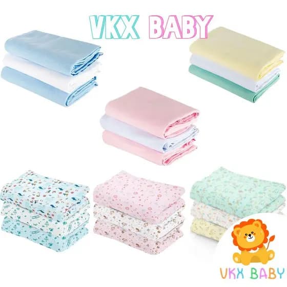 Kit 3 Cueiros para Bebê Flanelado Estampado ou Liso 1,00m X 80cm - 100% Algodão - Minasrey