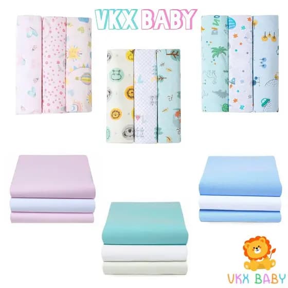 Kit 3 Cueiros para Bebê Flanelado Estampado ou Liso 80cm X 50cm - 100% Algodão - Karinho