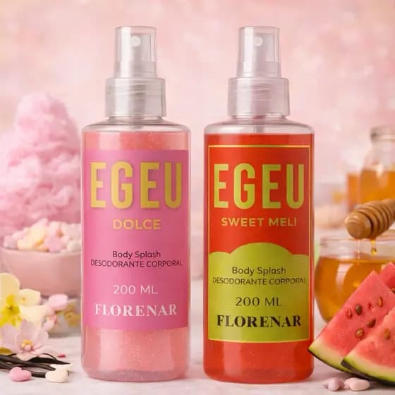 Kit Body Splash Egeo Dolce+Egeo Sweet Meli 200ml com gliter