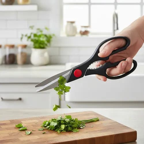 Tesoura Cozinha Culinária Multiuso Doméstica Inox Funcional Vermelho