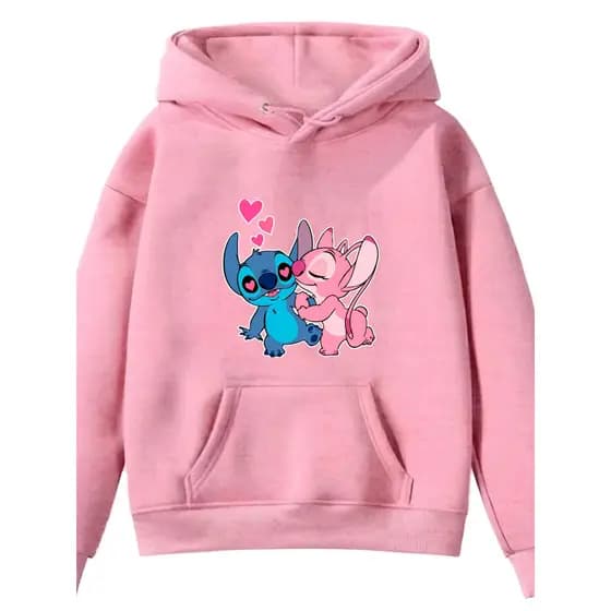 Moletom Infantil Canguru Sti-tch Casal Desenho Infância Tv Diversão Shopping Lazer - Envio Imediato