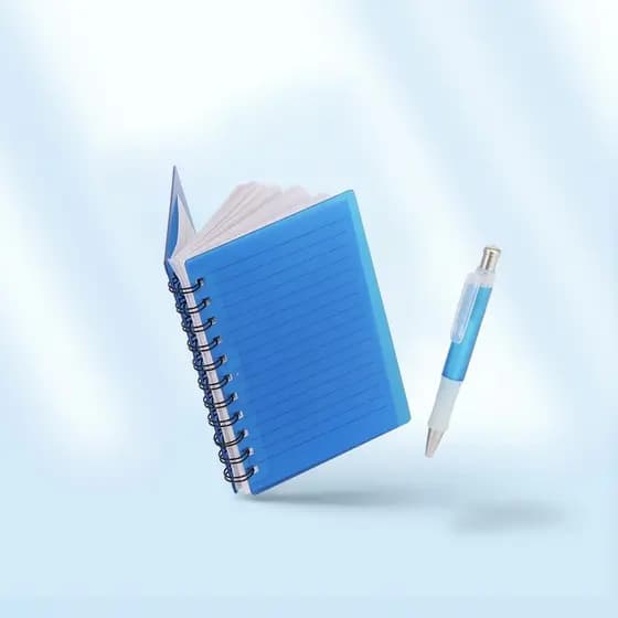 Caderno Plástico Fume Personalizado com Caneta