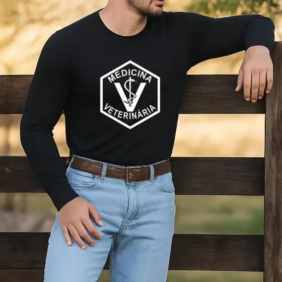 Camisa Uv Veterinária Masculina Manga Longa Proteção Térmica