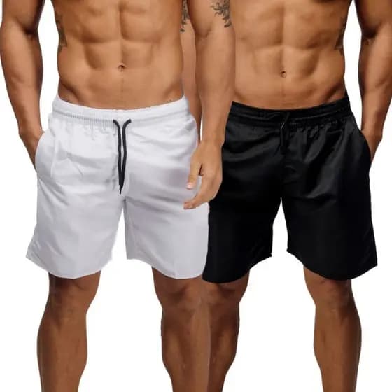 Kit 2 Shorts Tactel Bermuda Masculina Short Básico Mauricinho Premium