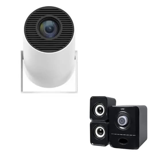 Kit Projetor HY300 + Caixa de Som imersiva: Noite de Cinema em Casa