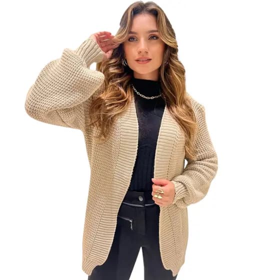 Cardigan Casaco Feminino Tricot Basico Moda Elegante 2026