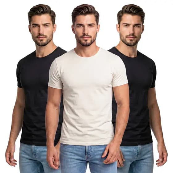 KIT 2 Camiseta Masculina Premium Tradicional com Elastano