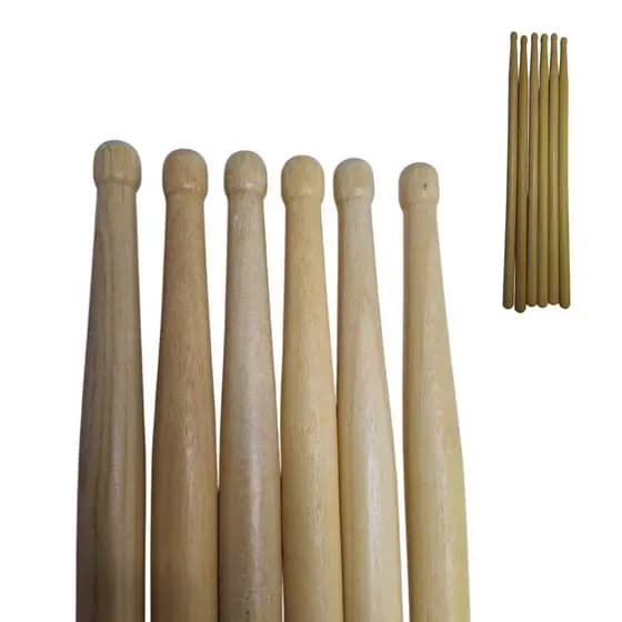 Baquetas Para Bateria Em Madeira Premium kit com 03 Pares