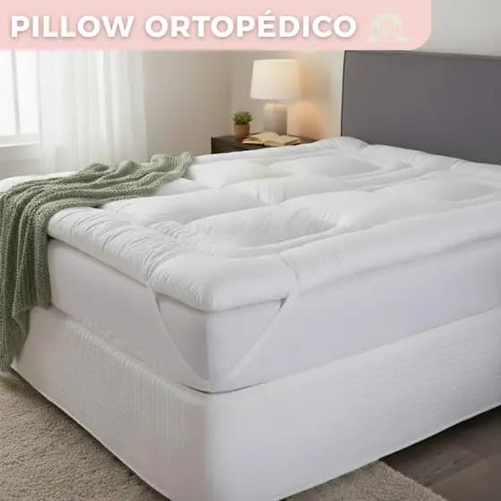 Pillow Top 7cm Casal e Queen Ortopédico 400 Fios Solteiro e King Toque Ultra Macio Percal Grosso