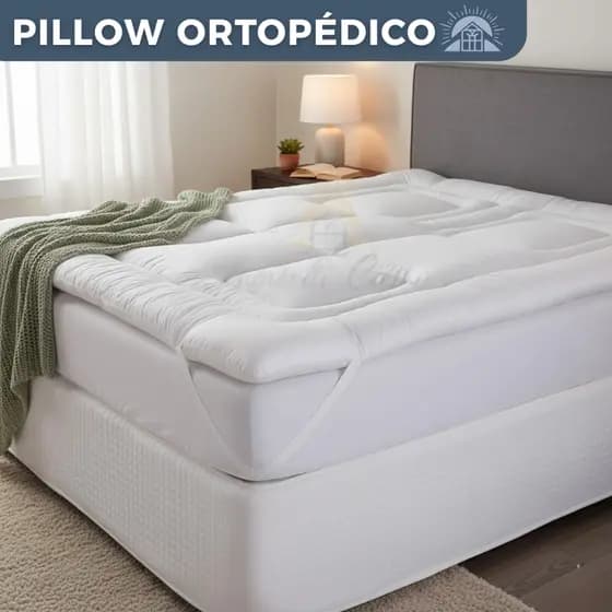 Pillow Top Casal Queen 400 Fios Ortopédico Solteiro e King Espessura Grosso Espuma de Silicone