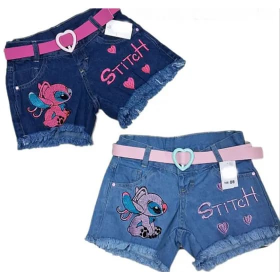 Macaquinho Jeans Infantil Juvenil Menina com cordão na cintura do 4 ao 16