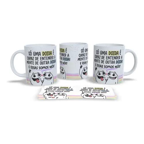 Caneca de Cerâmica - FLORK AMIGAS DOIDAS