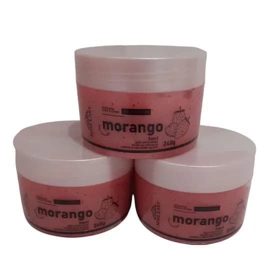 ESFOLIANTE ROSTO E CORPO MORANGO MISS LARY 3 EM 1
