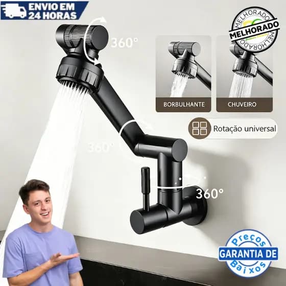 360 ° Torneira Giratória Com Braço Robótico Para Cozinha E Banheiro