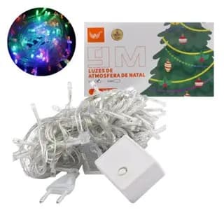 Pisca Pisca Luzes de NATAL LED Colorido 8 Funções 16 Metros Fio Transparente Altomex AL-3703 220V