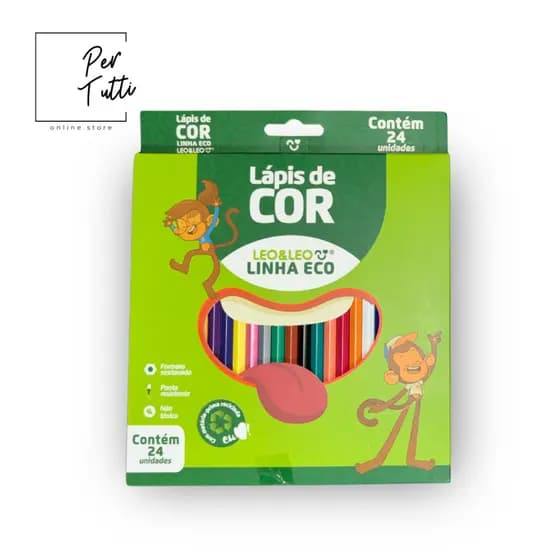Lapis De Cor 24 Cores Eco Sextavado Leo leo Lapis De Cor Promoção