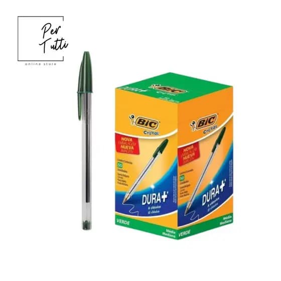 Caneta BIC verde 10 Unidades Caneta Esferográfica Caneta Bic Kit Caneta Colorida