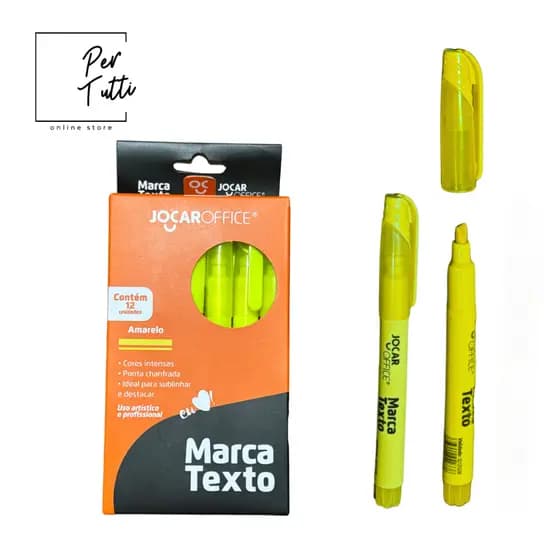 Marca Texto Amarelo Caneta Marca Texto Pincel Marca Texto