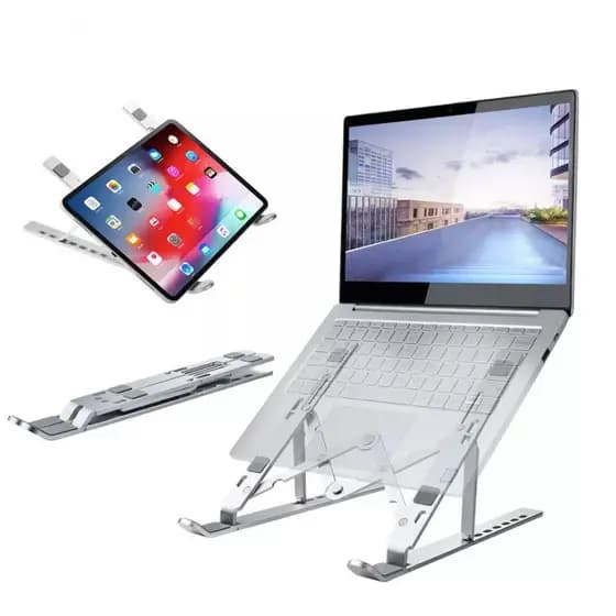 Suporte Para Notebook Ipad Tablet em Alumínio Ajustável Dobrável Ergonômico Resistente
