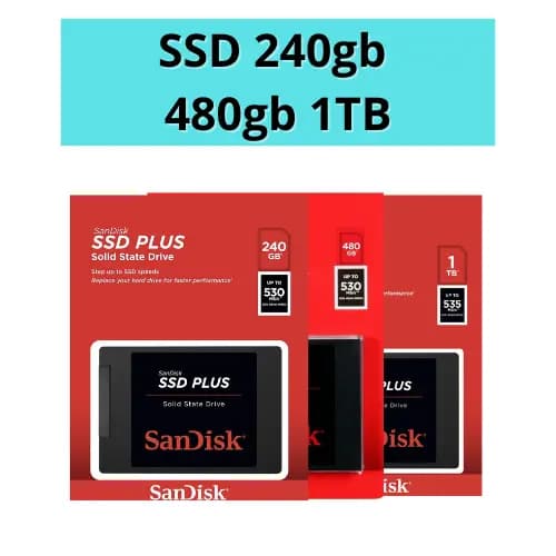 Sandisk SSD 240gb/256gb/480gb/500gb/512gb/960/HD EXTERNO 1tb Toshiba/Gigabyte/Crucial/Adata/Wd Green