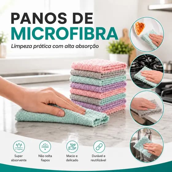 1/2/5 Pcs Pano De Prato Forte Absorção De Água Microfibras Casa Pano De Limpeza Super Absorvente Microfibra Toalha