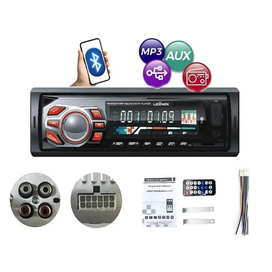 Rádio BT De Carro Bluetooth Similar Pioneer Comando de Voz Automotivo USB Som Mp3 1565