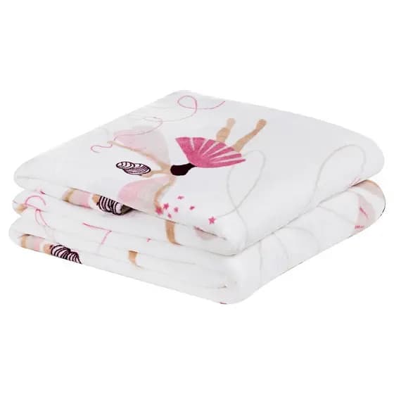 Manta Coberta Flannel Solteiro Bouti Kids Infantil Estampado 2,40m x 1,50m - BAILARINA- Quentinha e Macia