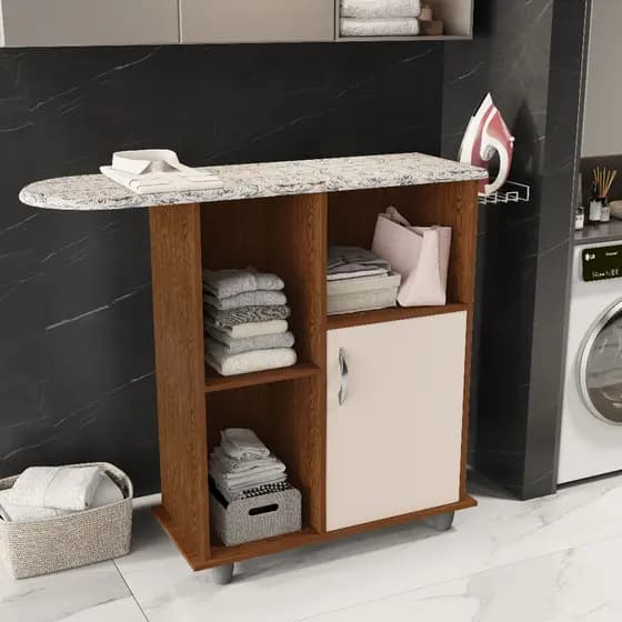 Tabua Para Passar Roupa Com Organizador Prateleiras 1 Porta Com Divisorias Porta Ferro Cabideiro