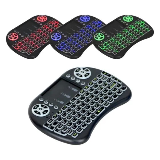 Mini Teclado Sem Fio USB RGB Controle Touchpad para Smart Tv Box Smartphone Pc Ps3