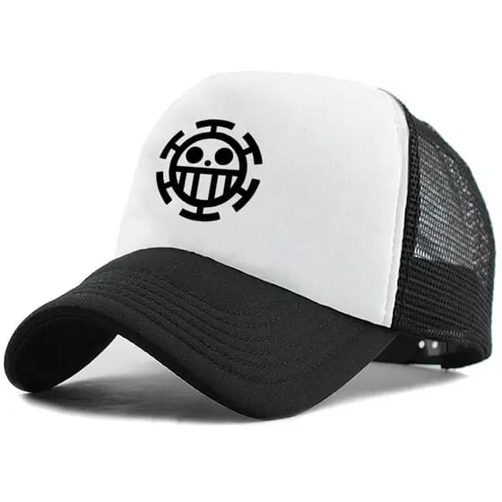 Boné Anime Série One Piece Trafalgar Law Trucker Telinha Aba Curva Anime Unissex Lançamento GN